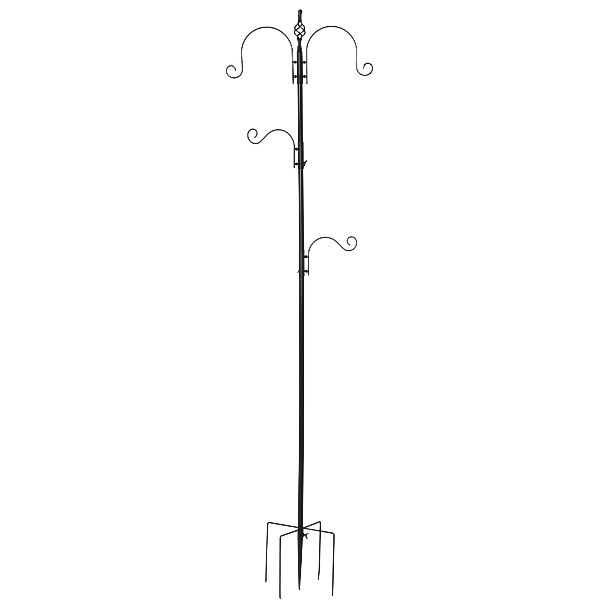Bird feeder decorative bird feeding station wild bird feeding station with 4 hooks 54.5 x 54.5 x 208 cm black