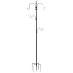 Mangiatoia per uccelli, stazione di alimentazione decorativa per uccelli selvatici con 4 ganci, 54,5 x 54,5 x 208 cm, nero