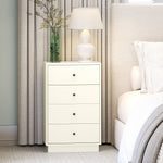 Commode 4 tiroirs moderne, meuble de rangement pour chambre à coucher, salon, entrée, 47 x 29 x 75 cm, crème
