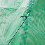 Serre de Jardin Tunnel Surface Sol 6 m² 3L x 2l x 2H m acier Porte zippée 6 fenêtres enroulables Vert