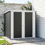 Abri de Jardin - cabane de jardin 1,09 m² - cabanon rangement outils 2 Portes verrouillables - dim. 147L x 86l x 134H cm - tôle d'acier Noir Blanc