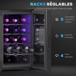 Cave à vin, 15 bouteilles, 39L, Réfrigérateur pour boissons, éclairage LED, température réglable 8-18℃