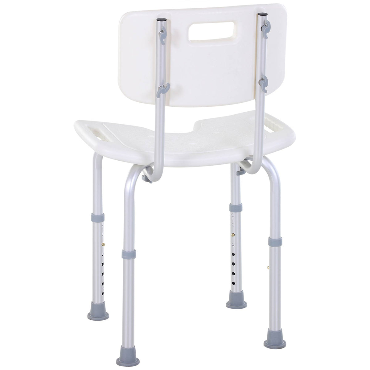 taburete de ducha silla de ducha ergonómica altura ajustable patas antideslizantes carga máx. 136 kg aluminio HDPE