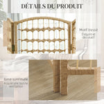 Paravent intérieur en bois séparateur de pièce cloison pliable 8 panneaux 320 x 170 cm bois naturel