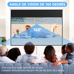 Écran de projection TV et Home Cinema de 120 Pouces vidéo projecteur 16:9 4K HD, fixation mural ou plafond