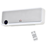 Radiateur mural soufflant oscillant 2000 W - chauffage céramique PTC - 3 niveaux de puissance - télécommande incluse blanc argenté