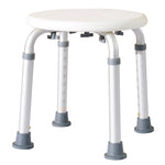 Höhenverstellbarer Duschhocker, ergonomischer Duschsitz, rutschfeste Füße, max. Belastung 136 kg, Alu/HDPE, weiß