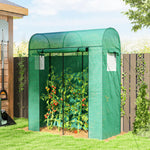 Serre de Jardin, Petite Serre de Balcon en Bâche PE et Châssis Acier, Porte Roulante et Fenêtres 170 x 68 x 200 cm, Vert
