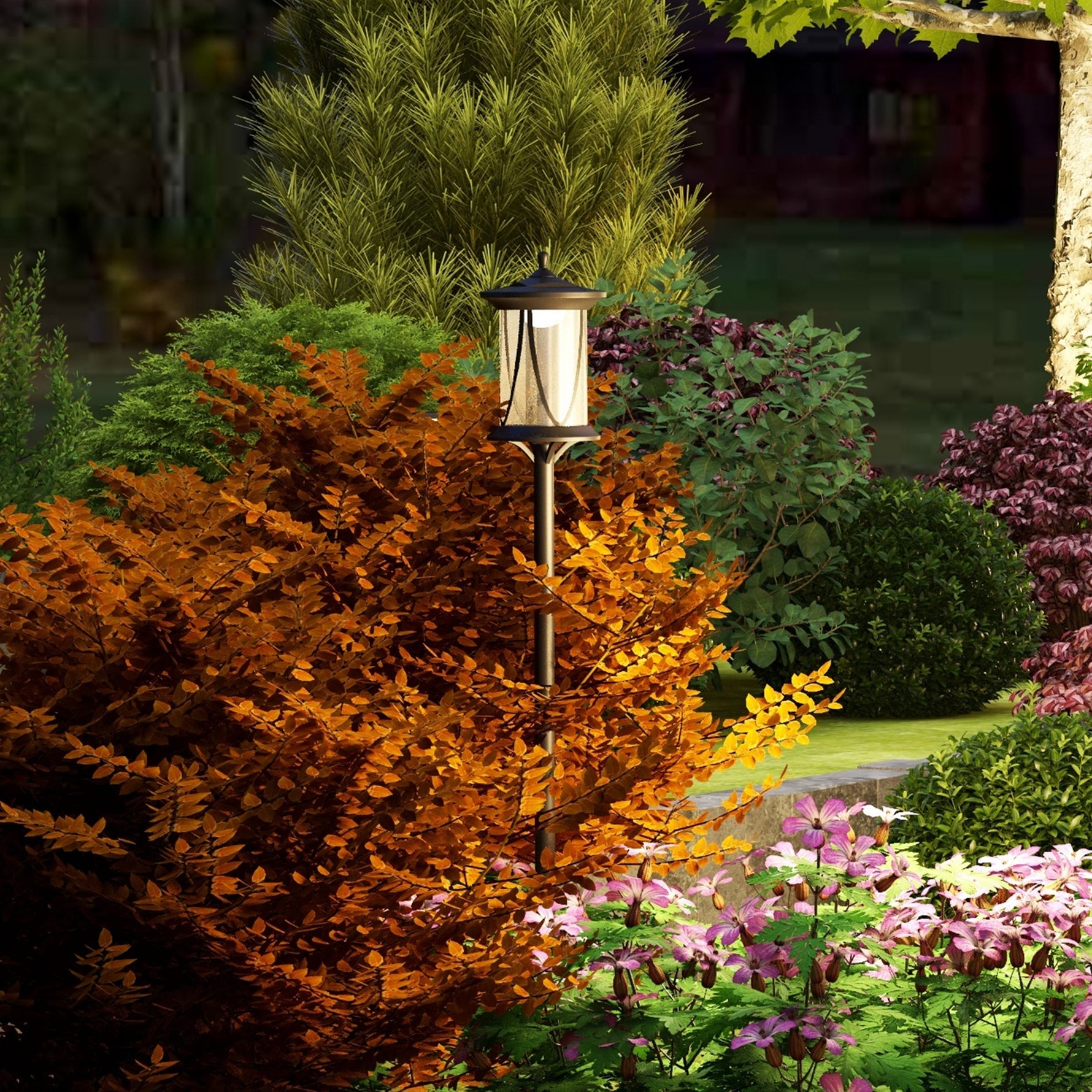 Lampadaire solaire extérieur lampadaire de jardin LED avec interrupteur marche/arrêt 17 x 17 x 127 cm noir