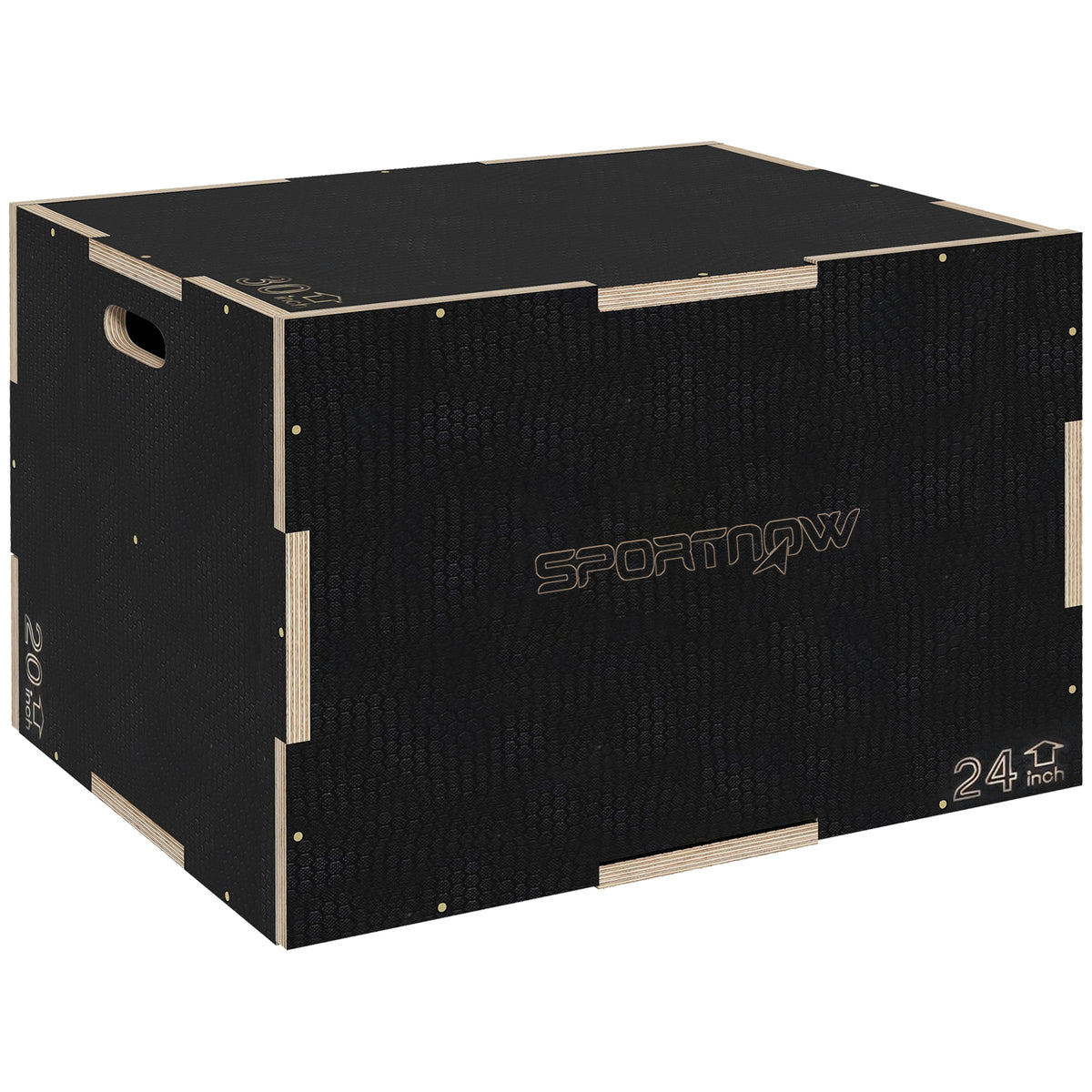3-in-1-Plyo-Box aus Holz für Sprungtraining, Kraftsport und Fitness, 41/51/61 cm