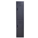 Armoire à casiers à 4 niveaux, casier vestiaire métallique avec 2 portes verrouillables à 2 clés, 38x46x180cm, noir