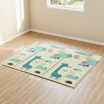 Tapis de jeu pour enfant bebe, tapis d'éveil bébé pliable épais réversible en mousse, 196 x 176 x 1,5 cm, multicolore