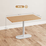 Table à manger rectangulaire pour 6 personnes, 120 x 70 x 75 cm, table de cuisine piétement et plateau épais chêne blanc