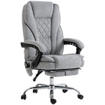 Fauteuil de bureau massant et chauffant hauteur réglable dossier inclinable télécommande repose-pieds rétractable gris