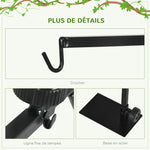 Support de lampe chauffante pour reptiles hauteur et largeur réglables pour amphibiens base en acier 32 x 9 x 67 cm noir