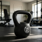 Kettlebell 14 kg, haltère avec poignée ergonomique, haltère à boule, musculation, entraînement, 27 x 21 x 31 cm noir