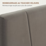 Cadre de lit double 140 x 190 cm lit 2 personnes tête de lit réglable sommier 150 x 198 x 100/105/110/115/120 cm gris