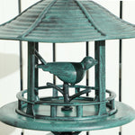 Bain d'oiseaux abreuvoir pour oiseaux jardinière 3 en 1 Ø 50 x 113 cm polypropylène vert-de-gris-7