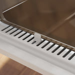 Bac à litière pour chat fermé, maison de toilette pour chat en acier inoxydable, 60,2 x 40,2 x 43,7 cm, gris clair