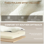 Fauteuil convertible 1 place, fauteuil-lit avec rangement caché, assise large et rembourrée, 72 x 85,5 x 91 cm, crème