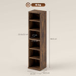 Lot de 2 étagères colonnes armoire de rangement CD 12 compartiments 21 x 22,5 x 88,5 cm capacité 204 CD brun rustique