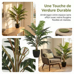 Plante artificielle intérieure 90 cm fougère arbre artificiel en pot avec branches flexibles, intérieure et extérieure