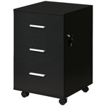 Caisson de Bureau Rangement Bureau sur Roulettes 3 Tiroirs Verrouillables 40 x 40 x 61,5 cm Noir