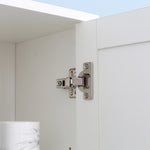 Armoire salle de bain haute, meuble de rangement colonne avec miroir, 2 portes, étagères réglables, 30x28x170cm, blanc