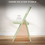 Lot de 4 chaises pliantes et portables intérieur avec assises et dossiers rembourrés en velours, cadre en acier, vert