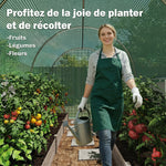Serre de Jardin Tunnel 8 m² 4L x 2l x 1,9H m Acier galvanisé renforcé diamètre 2,4 cm + PE fenêtres Porte Vert