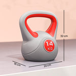 Kettlebell 14 kg, haltère avec poignée ergonomique, haltère à boule, musculation, entraînement, 26 x 18 x 32 cm, rouge