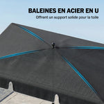Parasol de jardin Parasol droit rectangulaire inclinable alu métal polyester haute densité 2 x 1,3 m gris