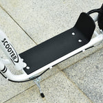 Trottinette enfants, grandes roues pneumatiques 12 pouce en caoutchouc, charge 100 kg, trottinette tout terrain avec double freins, hauteur réglable et béquille latérale, 5 à 12 ans, blanc