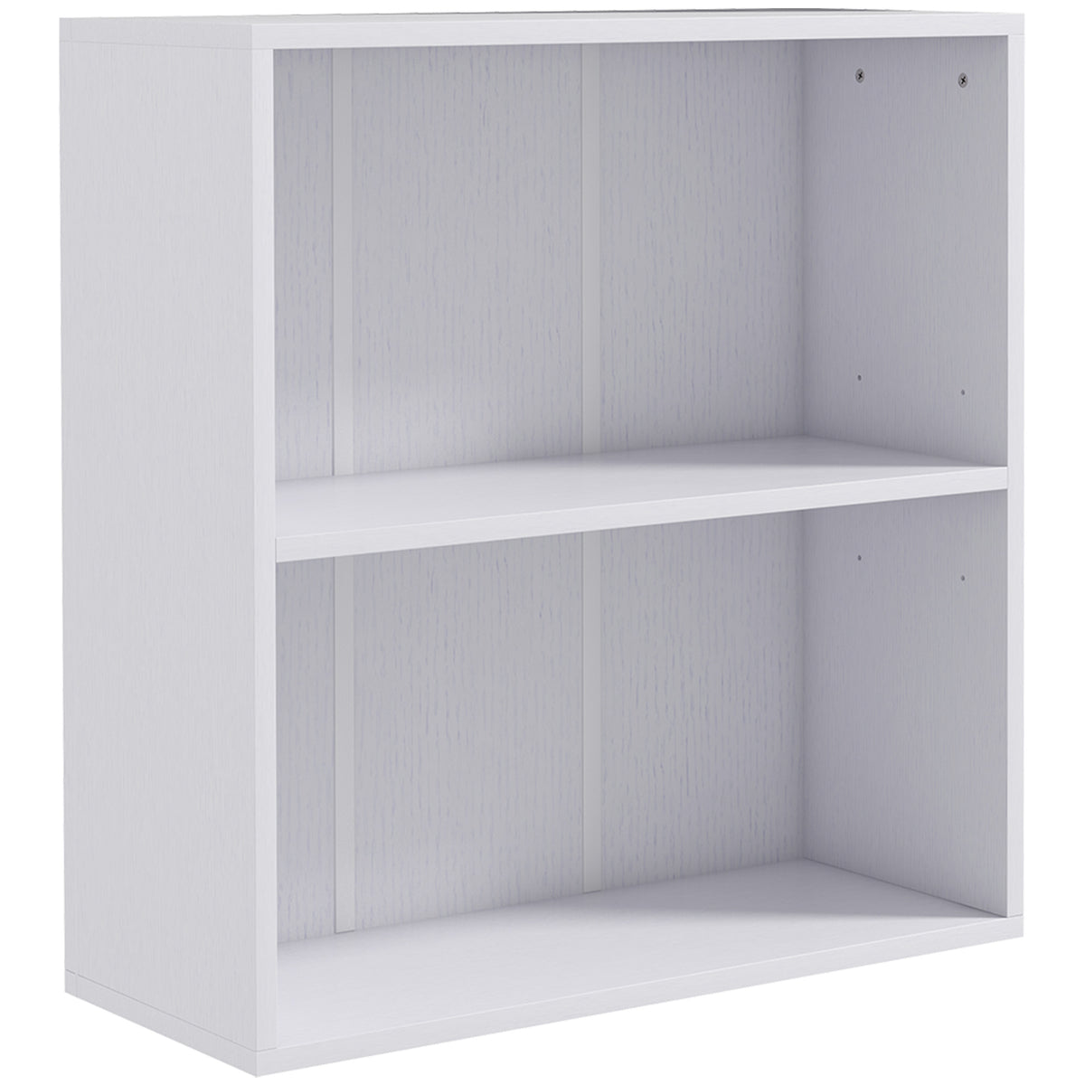 Bibliothèque étagère de rangement avec 2 compartiments et étagère réglable, 60 x 24 x 63 cm, blanc