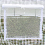 Bâche de Rechange Serre Tunnel 6 m², bâche PE Anti-UV imperméable 6 fenêtres + Porte Enroulable zippée Blanc
