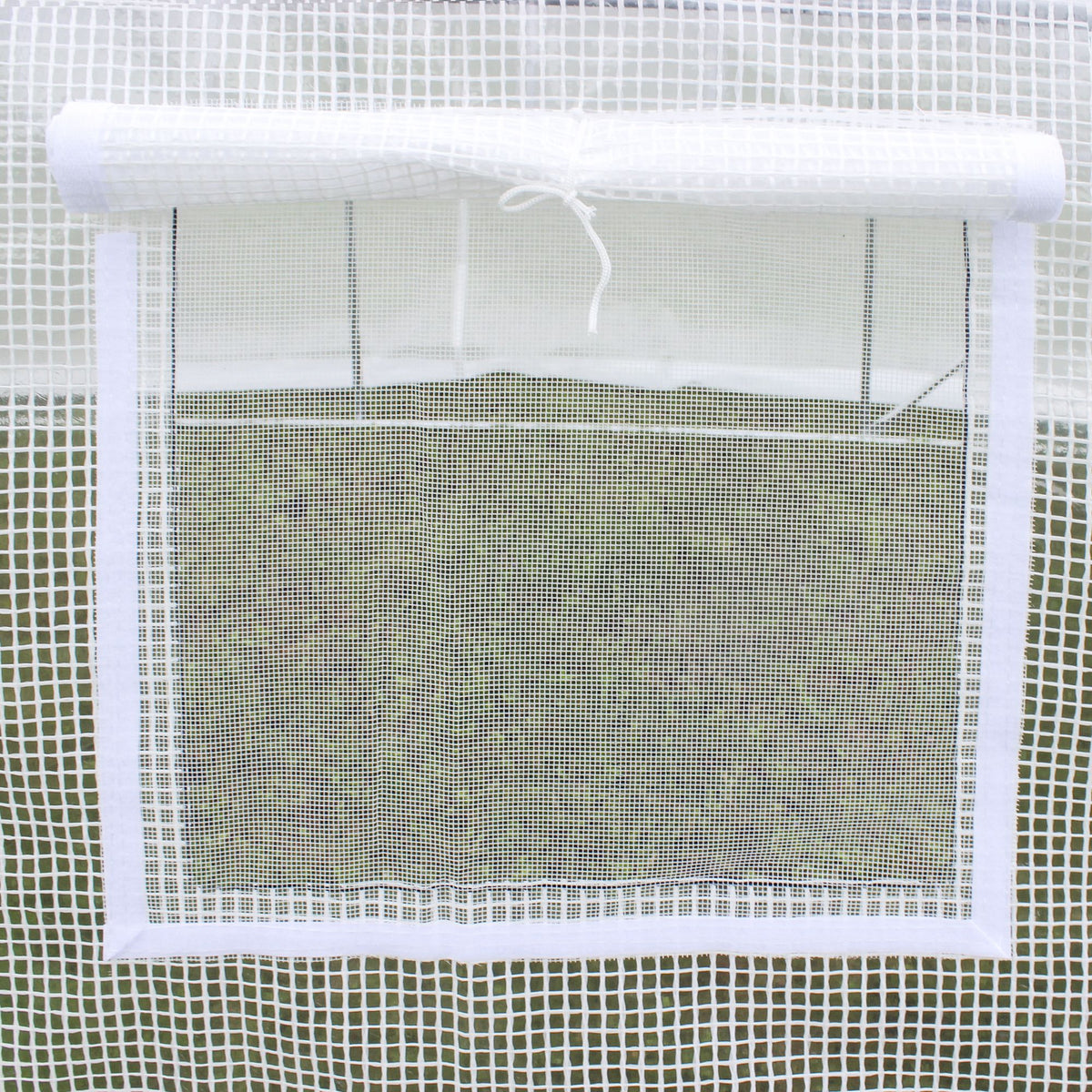 Bâche de Rechange Serre Tunnel 6 m², bâche PE Anti-UV imperméable 6 fenêtres + Porte Enroulable zippée Blanc