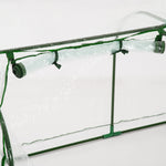 Serre de Jardin Tunnel mini serre tunnel serre à tomates 2L x 1l x 0,8H m Grande Porte zippée bâche Plastique Transparent métal époxy Vert