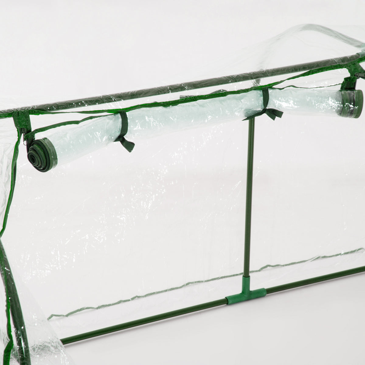Serre de Jardin Tunnel mini serre tunnel serre à tomates 2L x 1l x 0,8H m Grande Porte zippée bâche Plastique Transparent métal époxy Vert