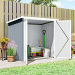Abri de Jardin cabane de jardin 1,09 m² 2 Portes verrouillables 147 x 86 x 134 cm tôle d'acier Gris clair Blanc