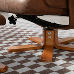 Fauteuil relax inclinable 135° pivotant 360° avec repose-pieds revêtement microfibre marron