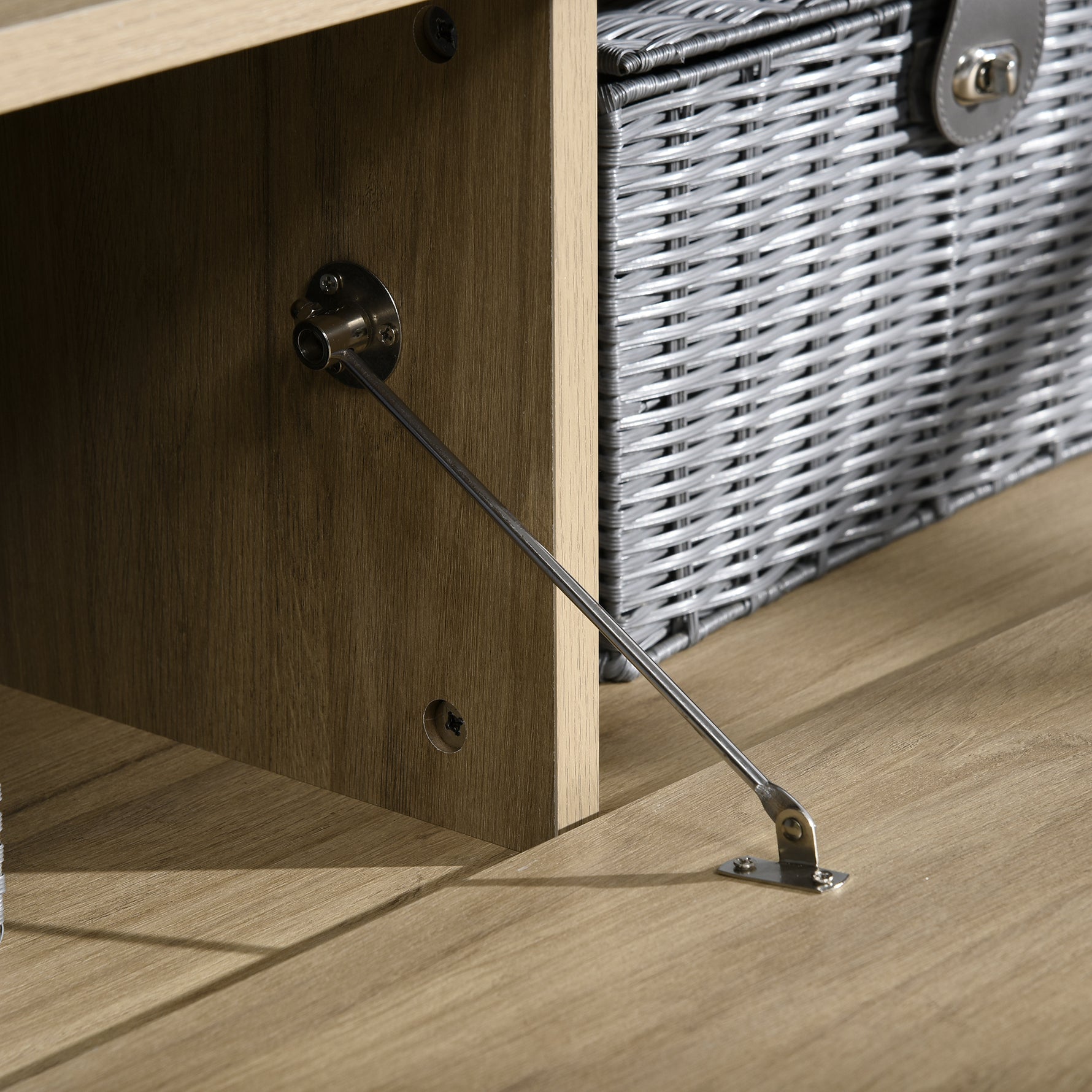 Meuble TV banc TV jusqu'à 65 pouces avec étagère amovible style contemporain porte basculante pour salon chambre