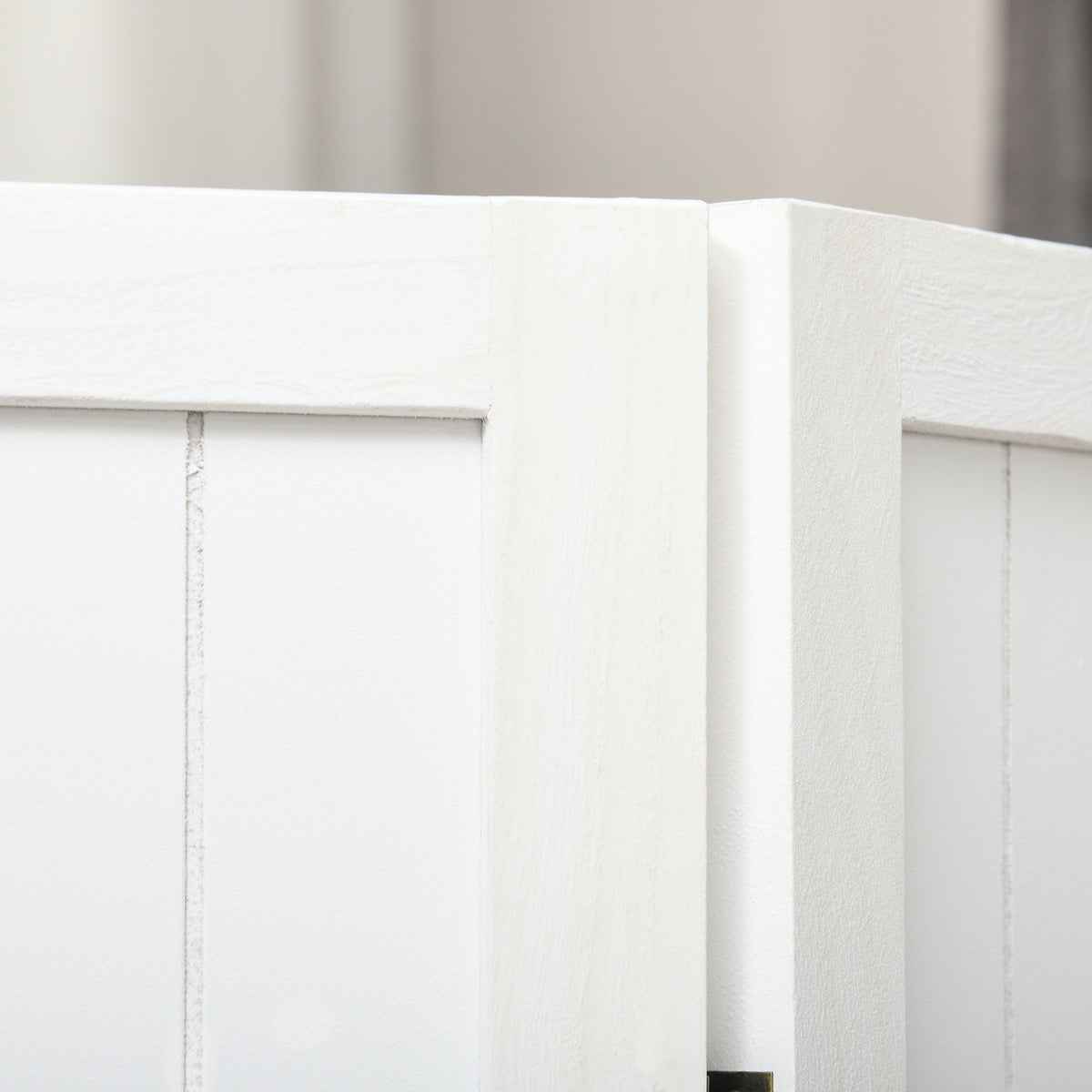 Paravent en bois séparateur de pièce closion intérieur pliable 4 panneaux en bois 160 x 170 cm blanc