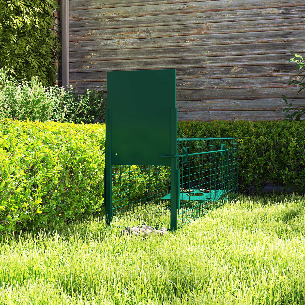 Cage attrape animaux nuisibles 1 entrée dim. 100L x 25l x 28H cm vert foncé