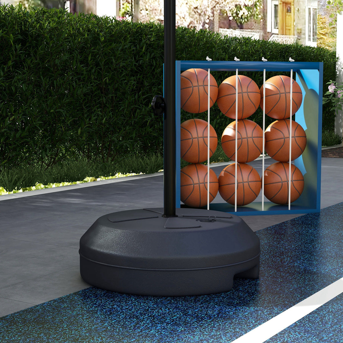 Support panier de basket-ball 2 en 1 avec hauteur réglable 129-179 cm et jeu de 6 fléchettes magnétique