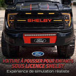 Voiture Porteur pour Enfants Shelby, Dossier, Anti-Basculement, Sons, Compartiment, 18-72 Mois, 80x25,5x33cm, Noir