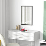 Miroir mural rectangulaire 60 x 40 cm, cadre en bois noir, idéal pour la salle de bain, salon ou chambre