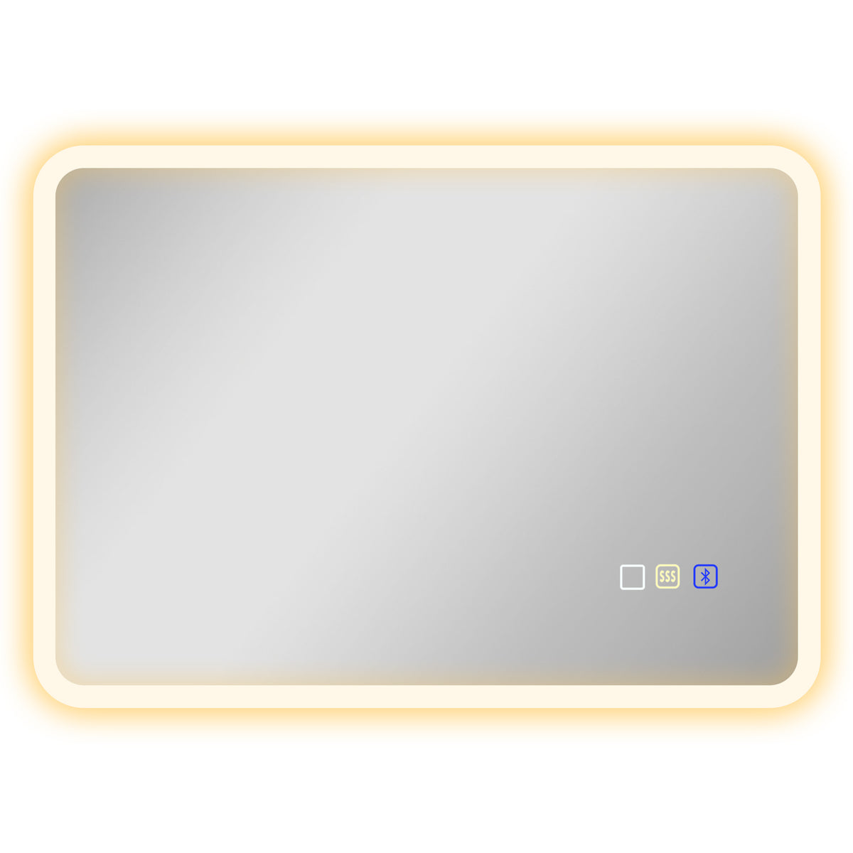 Miroir salle de bain LED bluetooth 50 x 70 cm interrupteur tactile lumière réglable 3 couleurs anti-buée mémoire argent