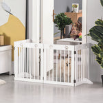 Barrière de sécurité barrière modulable pliable pour animaux de compagnie 4 panneaux en bois de pin massif 204 x 30 x 61 cm blanc