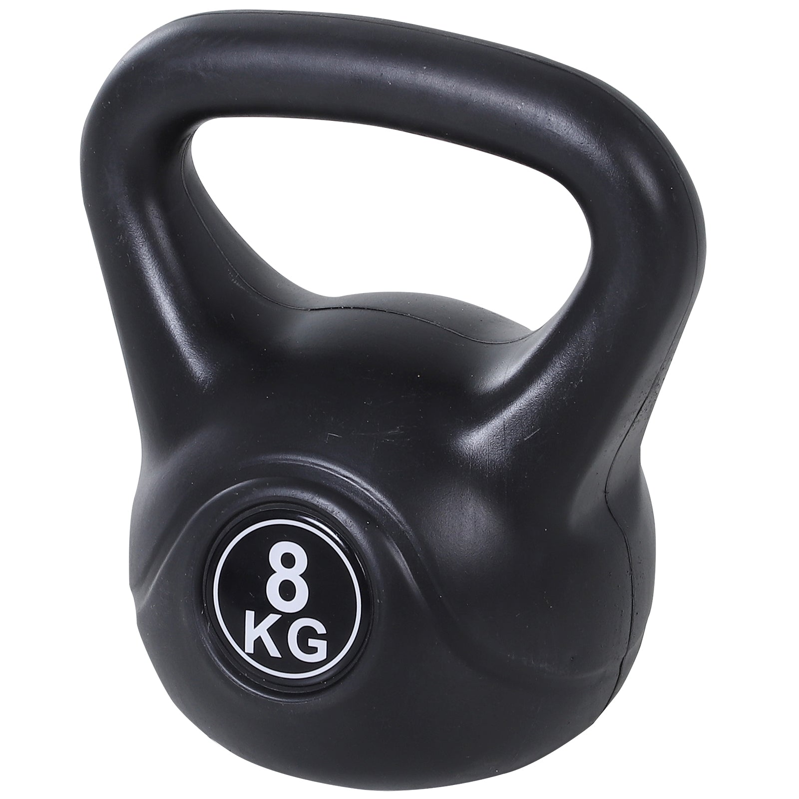 Kettlebell 8 kg, haltère avec poignée ergonomique, haltère à boule, musculation, entraînement, 22 x 17 x 24 cm noir