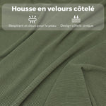Lot de 2 chaises pliantes chaises de salle à manger portables avec assises et dossiers rembourrés en velours côtelé vert
